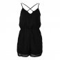Summer Women Chiffon Short Jumpsuits Cross Front Sleeveless Backless Rompers Overalls Casual Red Pla