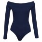 Off Shoulder Rompers Sexy Women Backless Bodysuit Tops Blusa Bodycon Fitness Long Sleeves Jumpsuit B