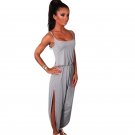 Fashion Women Summer Jumpsuit Romper Strap Sleeveless Overalls Side Split Sexy Women Jumpsuits Catsu