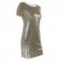 Vestido 2018 Neck Short Sleeve Gold Sequined Party Dresses Women 2018 Summer Style Casual Vestido Se
