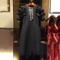 Runway Designer Black Mini Dress Women\'s 2018 Fashion Ruffles Crystal Beading Summer A Line Dresses