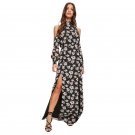 elegant sexy mock neck double slit long dresses