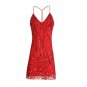 Backless Spaghetti Strap Halter A-Line Women Sequined Vestidos Dresses