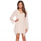 Mini Dress Summer Casual O-Neck Solid Female Dresses