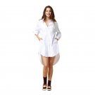 Shirt Women Casual Long Shirt Turn Down Collar Dress