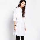 White Long Sleeve Loose Street Dress Clothing