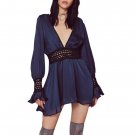 lace beach dress v-neck hollow out sexy party dress women loose dress