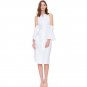 women tied high waist work dresses ladies calf length slit formal dress