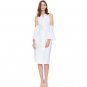 women tied high waist work dresses ladies calf length slit formal dress
