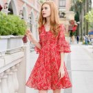 women bandage Butterfly Sleeve dress sweet casual party vestido