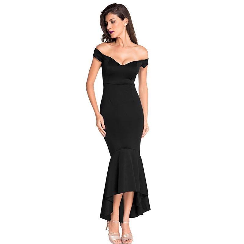 Dresses Sexy Long Evening Party Dress Plus Size Formal Black Red