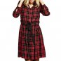 dresses for women ladies oversize lapel collar bow tie high waist casual plaid dress