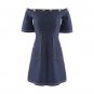 Bridesmaid Wedding Half Sleeve Slash Neck Sexy Mini Dress Fashion