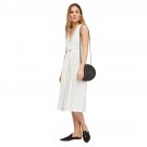 Sleeveless Casual Dress Cold Shoulder Buttons Waist Elegant Beach Lady Dress