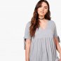 Short Sleeve Solid Black Women Dress Large Size Dress 3XL 7XL