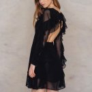 Lotus leaf Sexy Backless Party Dresses Women Dress