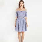 women ladies summer belted fit and flare midi dresses