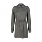 fashion loose solid color long sleeve  shirt style dress
