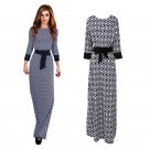 Dresses Long Elegant Dress with Women Belt P3