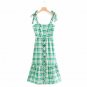 Stylish Woman Button Mid-Calf Dress Vestidos