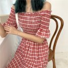 Girls Plaid Slim Chic Dresses for Female