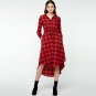 Check Plaid Irregular Work  Vestidos