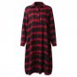 Plaid Checks Loose Midi Vestido Plus Size Dress