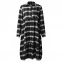 Plaid Checks Loose Midi Vestido Plus Size Dress