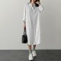 Baggy Split Hem Work Office Long Shirt Vestido Dress