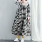 Check Plaid Loose Work Office Vestido