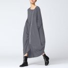 Casual V-neck Zipper Shirt Dress