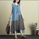 Sleeveless Patchwork Long Vestido Plus Size Dress