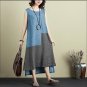 Sleeveless Patchwork Long Vestido Plus Size Dress