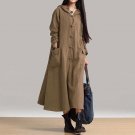 Long Sleeve Hooded Cotton Vestidos Oversized Dress