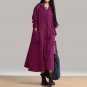 Long Sleeve Hooded Cotton Vestidos Oversized Dress