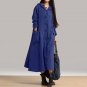 Long Sleeve Hooded Cotton Vestidos Oversized Dress