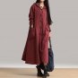 Long Sleeve Hooded Cotton Vestidos Oversized Dress