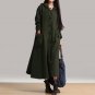 Long Sleeve Hooded Cotton Vestidos Oversized Dress