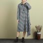Dress Button Plaid Oversized Vestidos