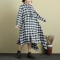 Dress Button Plaid Oversized Vestidos