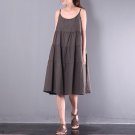 Slip Dress Baggy Solid Dungarees  Dress