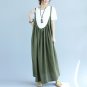 Sundress Oversized Cotton Linen Suspenders Vestido