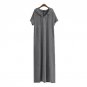 Dress Side Split Solid Casual Loose Vestido de Festa Robe