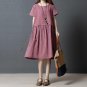 O Neck Boho Mid Long Dresses Vestidos Plus Size M-2XL