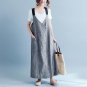 V Neck Casual Loose Sleeveless Long Maxi Dresses Plus Size Vestidos
