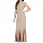 Short Sleeve O Neck Elastic Waist Backless Vestidos
