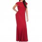 Short Sleeve O Neck Elastic Waist Backless Vestidos