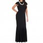 Short Sleeve O Neck Elastic Waist Backless Vestidos