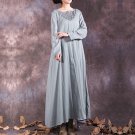 Dresses Casual Round Neck Loose Robe Oversized 5 Colors