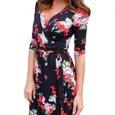 Dresses Half Sleeve V-Neck Sexy Sundress Casual Boho Dress